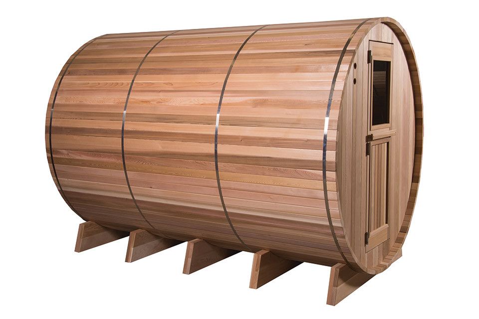 Barrel Sauna Clear Red Cedar Grandview Multiroom 7 + 3 ft